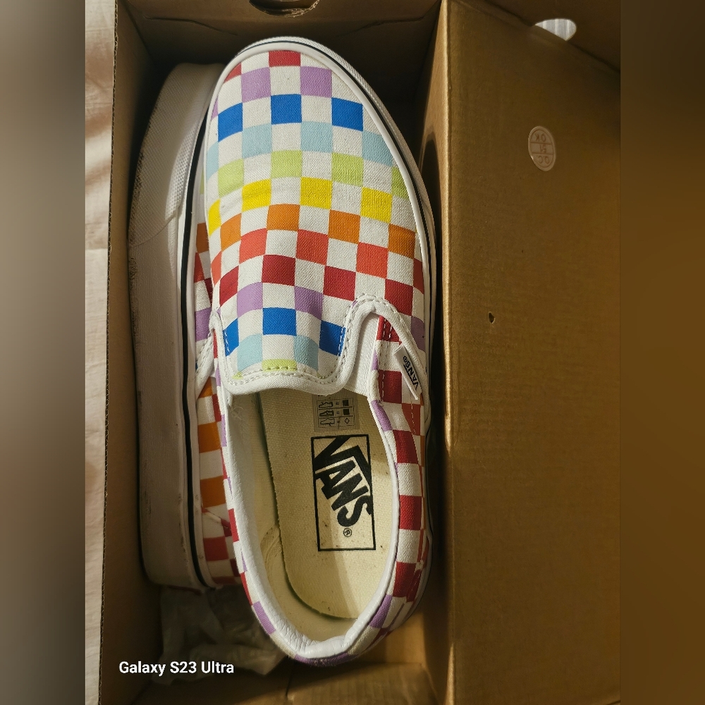 Vans Kids Multicolor Checkered Slip-On Shoes